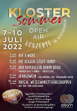 Banner "AUF A WORT" Klostersommer 2022 OpenAir 