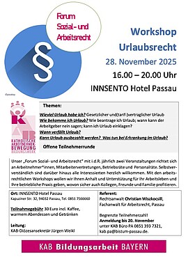 Banner Workshop Urlaubsrecht
