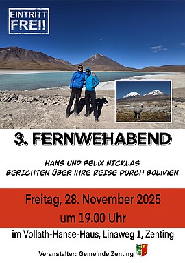 Banner 3. Fernwehabend Bolivien