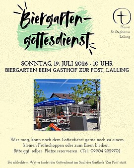 Banner Biergartengottesdienst