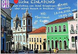 Banner Bericht von Josef Göppinger über seinen Besuch in Brasilien