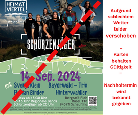 Banner Heimatviertel Open-Air - Schürzenjäger Konzert / WIRD VERSCHOBEN