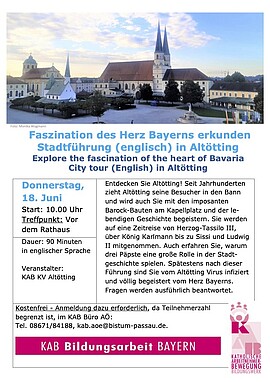 Banner Faszination des Herz Bayerns erkunden Stadtführung (englisch) in Altötting