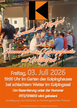 Banner Sommernachtsfest Kolpingsfamilie Pfarrkirchen