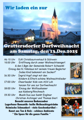 Banner Grattersdorfer Dorfweihnacht 13.12.2025